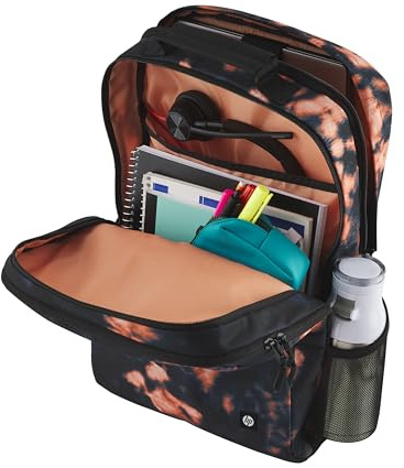 HP Unisex Campus Backpack, Laptop Backpack, 15.6 Inch Laptop Compartment, Dark blue-orange, XL - 20L, Classic