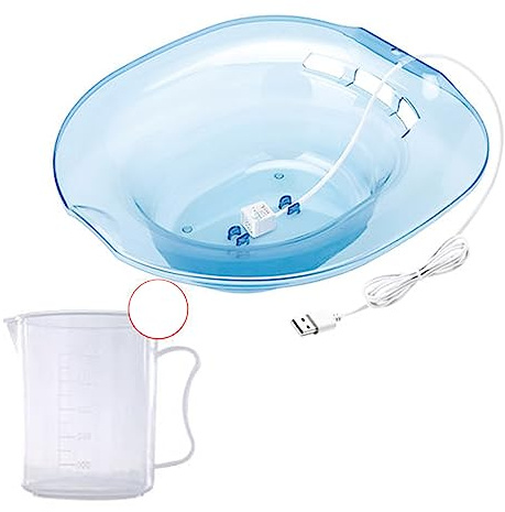 Baignoire de siège pour siège de toilette, baignoire électrique et manuelle, soins post-partum pour hémorroïdes pour homme et femme, bassin de bain de hanche – Grande taille compatible avec la plupart