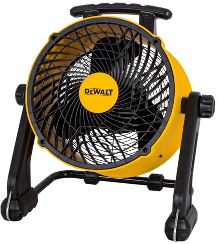 DEWALT 16 Inch Heavy Duty Floor Fan, High Velocity Barrel Shop Fan, 3-Speed Powerful with 4000 CFM, 360° Adjustable Tilting Airflow Fan for Warehouse, Workshop, Factory, Basement