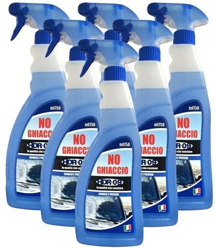 FEI FAN Detergente Spray, No Ghiaccio, HDR-09, Prodotto per Eliminare Il Ghiaccio dal Parabrezza e dai Vetri Dell'Auto 750ml (6 Spray)
