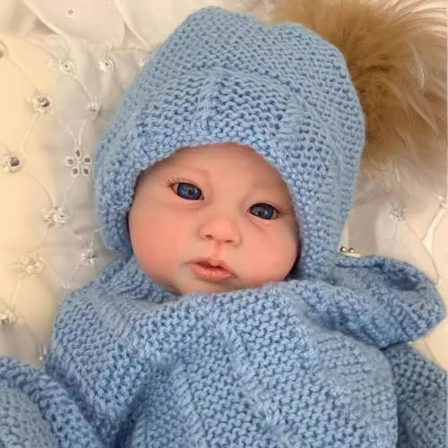 Reborn babydockor, 50,8 cm realistisk nyfödd babydocka flicka, verklig liv babydocka handgjord äkta liv babydockor bebes nyfödd småbarn med hatt kläder presentförpackning för barn i åldern 3+
