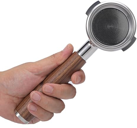 KNODOS 58mm Bottomless Portafilter for E61 Group Head | Walnut Naked Portafilter | Compatible with Rocket, Lelit Mara X, Ascaso, Profitec, ECM & More