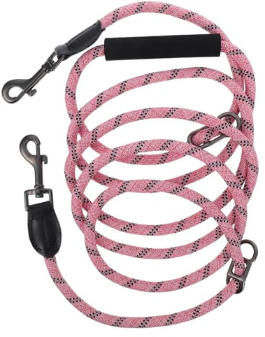 Yardwe Laisse pour Chien Bandoulière Réglable Corde De Traction avec Boucles à Double Extrémité pour Marche Sport