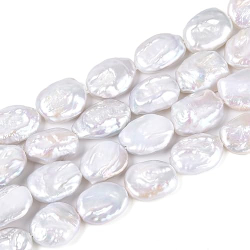 PONABEADIY 1 scatola Da 23 pezzi di Perle Rotonde Piatte Naturali Barocche Hawaii Ocean Rettangolari Ovali D'Acqua Dolce Perle Non Tinte Perle Distanziatrici Sfuse per La Creazione di Gioielli Collane