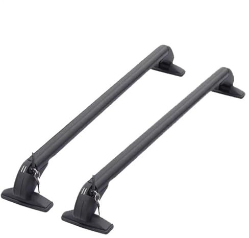 Barras de Techo Portaequipajes De Aluminio Negro con Cerradura Marco Superior Barra Horizontal Riel Universal para Montaje En Techo Vehículo 1 Par Portaequipajes Barras Transversales(C)