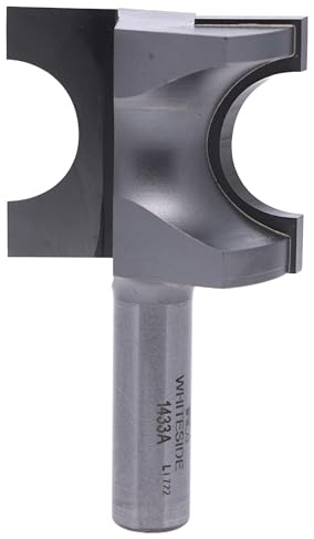 Whiteside 1433A Half Round (Bull Nose) Router Bit: 7/8 Inch Opening of Cutter, 7/16 Inch Radius, 1-1/2 Inch Cutting Length, 1/2 Inch Shank, 1-7/8 Inch Large Diameter