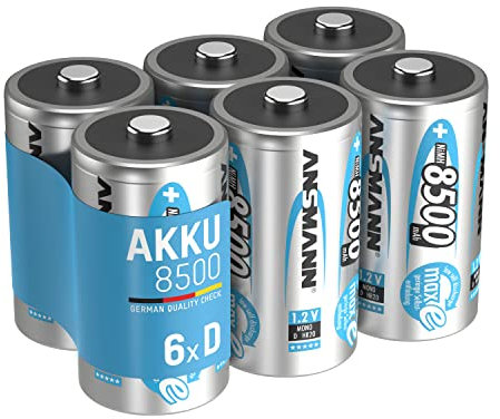 ANSMANN 5035362 maxE 8500 mAh Mono D precargado batería de Muy Poca Descarga 6 Pack