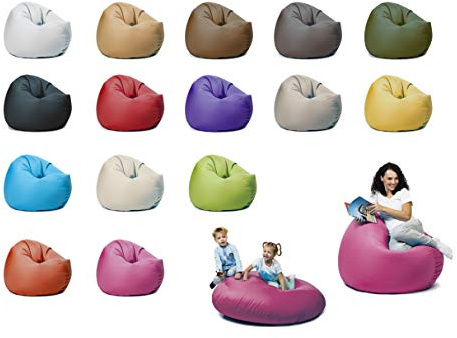 sunnypillow XL Sitzsack mit Styropor Füllung 100 cm Durchmesser 2-in-1 Funktionen zum Sitzen und Liegen Outdoor & Indoor für Kinder & Erwachsene viele Farben und Größen zur Auswahl Rosa