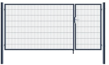 HOME DELUXE - Doppelflügel Gartentor ADITUS - Anthrazit, 160 x 350 cm - inkl. Griff, Schloss, Schlüsseln und Bodenverriegelung I Gartenpforte Einfahrtstor Hoftür