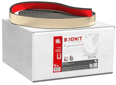 BORNIT Bitumen-Fugenband KSK, 73 m selbstklebendes Asphalt-Fugenband 30x8 mm, ZTV Fug-StB 15-geprüft, für sichere und schnelle Verlegung ohne Anflammen im Straßenbau
