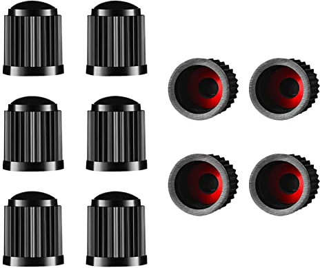 WENRENMK 10 Pezzi Tappini Gomme Auto, Tappi Valvola, Tappi per Pneumatici, Adatto per Bicicletta, Moto, Auto (Nero)
