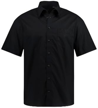 JP 1880 Camiseta para Hombre, Tallas Grandes, Tallas Grandes, Tallas Grandes, Tallas L-8XL, para Negocios, Media Manga, Cuello Vario, hasta 8XL, Ajuste cómodo, Easycare 705178, Negro, 4XL