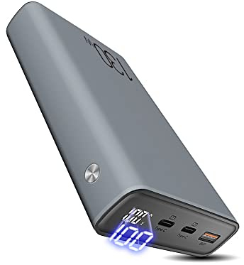 SLuB Powerbank 20000mAh, QC 3.0/PD 100W USB C Schnelllad, Laptop Externer Akku, LED Anzeige, Tragbares Ladegerät für Laptop, MacBook, Dell, Lenovo, iPhone, Samsung, Tablet usw