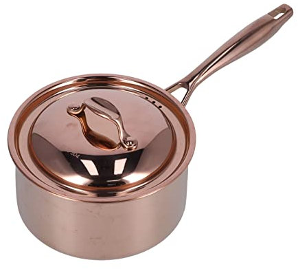 2.4L Cazo de Acero Inoxidable,Sartén Multifuncional para Salsas Calentamiento de Leche para Bebés Cocinar Sartén de Leche Portátil Pequeña para La Cocina Casera y El Picnic(2#)