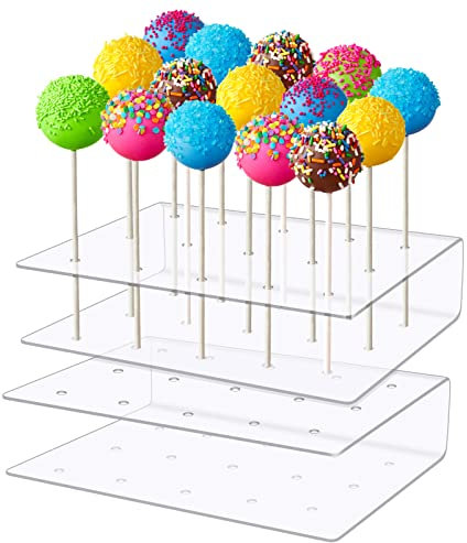 Lollipop Ständer 2 Stücke Acryl Transparent 15 löcher Lutscherhalter Cake Pop Halter Lollipop Halter Weihnachtssüßigkeitsdekoration für Hochzeitsgeburtstag