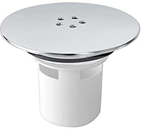 Lokatall cubierto de desagüe de ducha, tapa de agujero de enchufe, cubierta superior de 115 mm con acabado cromado / salida de drenaje de 90 mm, tapa extraíble