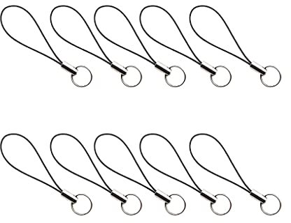 QOKLIYUI 10 pièces lanière de téléphone portable universel bricolage anneau support fermoir pour bibelots porte-clés main dragonne porte-clés crochets