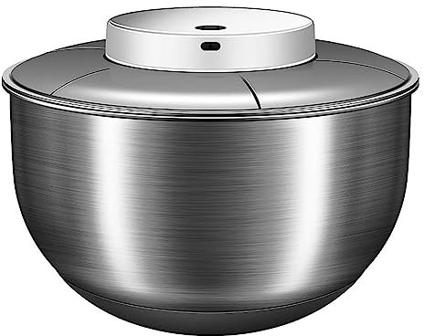 Centrifugadora de acero para ensaladas con cesta para colador, asa y tapa con cierre inteligente, diseño de secado rápido, sistema de drenaje fácil, base antideslizante, centrífuga para lechugas de