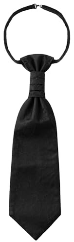 WANYING män plastron slips förbunden med krokstängning justerbar bröllopsslips på bröllop tillbehör för brudgummen – Paisley svart 2, Paisley svart 2, 37 × 10 cm