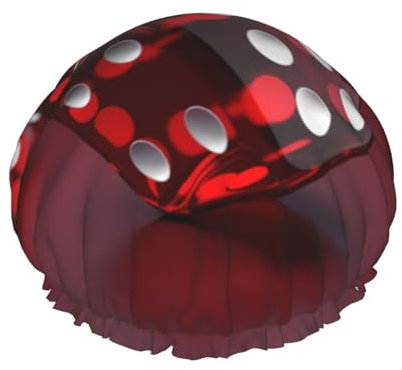 Cuffia da a con cuffia da bagno elastica riutilizzabile per donna Cuffia per capelli morbida impermeabile a doppio strato Cuffia da a a dadi rossi per capelli lunghi corti e ricci