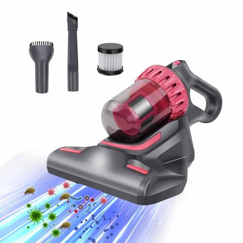 Anti-Milben-Handstaubsauger, Matratzenreiniger mit UV-C Licht, Vernichtet Milben Inkl. HEPA Filter und Staubbehälter, Ideal für Allergiker, 10Kpa Absaugung Handstaubsauger für Matratze Sofa Bett