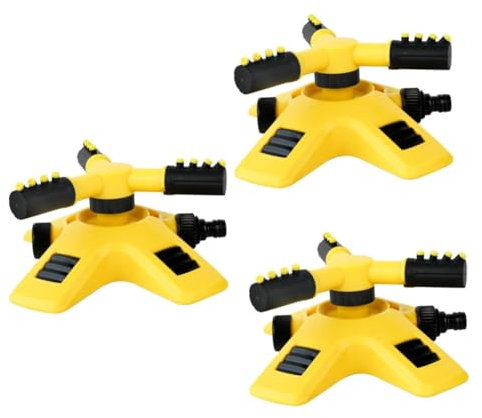YARNOW 3 Pièces Arroseur Rotatif Arroseur d'eau Rotatif Système D'irrigation De Jardin 360 Buses De Pulvérisation Rotatives Arroseur Tripode Rotatif Tuyau Usine Arrosoir Yellow Plastique