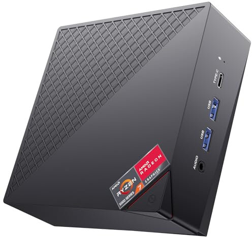 ACEMAGICIAN AM06PRO Mini PC, AMD Ryzen 7 7730U (8C/16T, hasta 4,5 GHz), Mini Ordenadores de sobremesa 32GB RAM DDR4 512GB M.2 2280 SSD, Doble Ethernet/WiFi 6/para Oficina, Ordenador Pequeño
