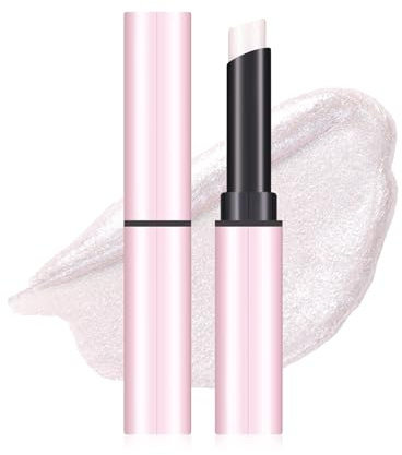 Prreal Jelly Highlighter Stick,Shimmering Glitter Stick Eyeshadow Highlight For Body Face Lips Cheeks, Long-lasting Highlighter Pen Makeup, 03 Moonlight