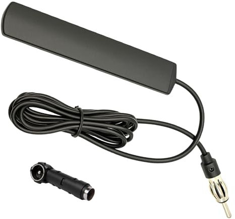 Huybaa 2PCS Antenna Auto 4G per Autoradio + Adattatore Universale, Antenna Radio Auto Amplificata con Cavo 1.65m, Compatibile con Auto, SUV e Camion