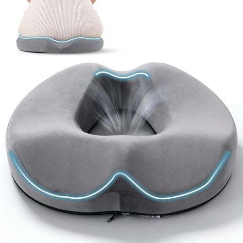 Cojín de dona, cojín ortopédico, cojín para hemorroides y coxis, cojín para asiento de coche, asiento para silla de ruedas, anillo de asiento de dona, cojín para hemorroides y coxis para alivio del