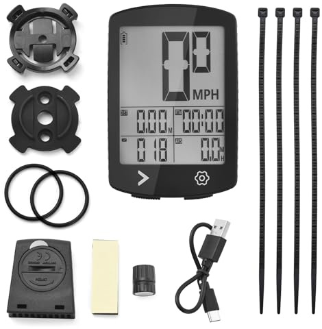 MechKit Compteur de Vélo sans Fil, Odomètre et Compteur de Vitesse de Vélo Multifonctionnel avec Écran LCD HD de 3 Pouces, Étanche IPX6 Mise en Marche/Arrêt Automatique Recharge Type-C