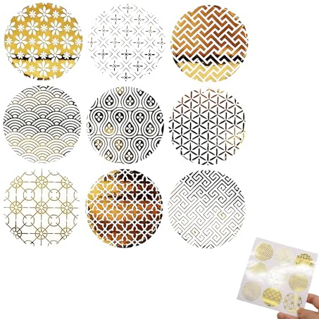 JOVYTH 126 Pezzi Adesivi Fiore Della Vita, Oro Trasparente Simboli Spirituali, Stickers Per Yoga E Meditazione, Autoadesivi Per Finestre E Regali