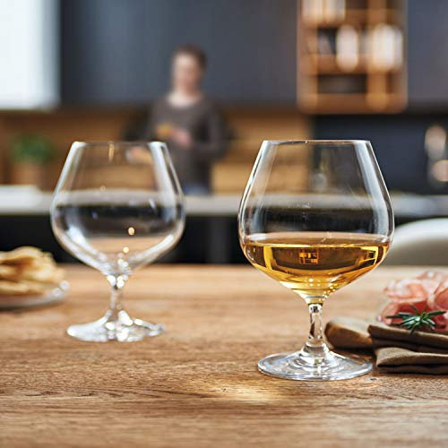 Leonardo Cheers Cognac-Glasr, 1 Stück, spülmaschinenfestes Weinbrand-Glas, Kelch-Glas mit gezogenem Stiel, Brandy Glas, Schwenker, 700 ml, 061641