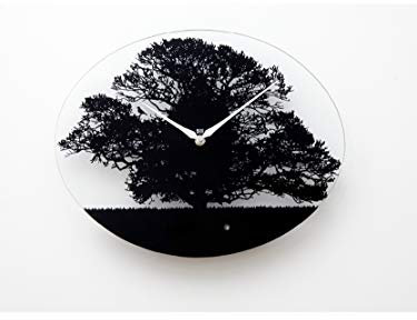 KOOKOO Tree Quarz, Moderne Singvogeluhr aus Glas, mit 12 heimischen Vogelstimmen oder Kuckuck