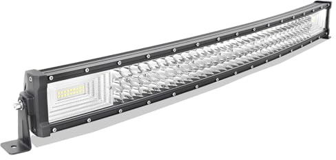 AUXTINGS 32 Pulgadas 82 cm 405W Curvo barra de luz LED, 12V 24V 3 filas Foco Inundación barras luminosas led para off road camión coche vehículos SUV 4x4, lámpara de conducción 6000K,Impermeable