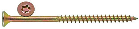 ARLI 200x Spanplattenschrauben 5 x 120 mm | Torx TX25 | Senkkopf | Teilgewinde | Stahl gelb verzinkt Schrauben | Universalschrauben für Holz, Holzbau & Möbelmontage