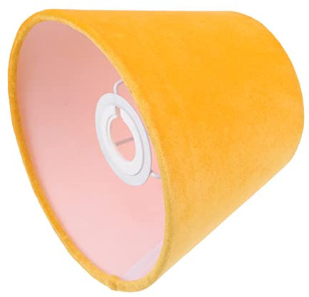 OSALADI Stoff Tischlampe Lampenschirm Stehlampe Ersatzschirm: E27 E14 Samt Nachttischlampe Schirm 17x13cm Gelb Pendelleuchte Deckenleuchte Schreibtischlampe Wandleuchte Schutzhülle Dekoration
