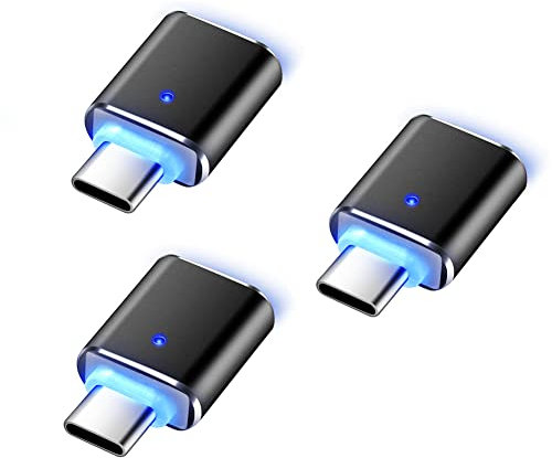 Adattatore da USB C a USB (3 Pezzi), Adattatore USB C Maschio a USB 3.0 Femmina OTG Connettore Alta velocità Compatibile con Google Pixel Chromebook Samsung Galaxy S10/S9 Huawei P20/P30 MacBook PRO