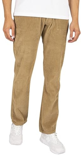 Lois Jeans Herren Neue Dallas Jumbo Cord Jeans, Dark Sand, 33W x 34L