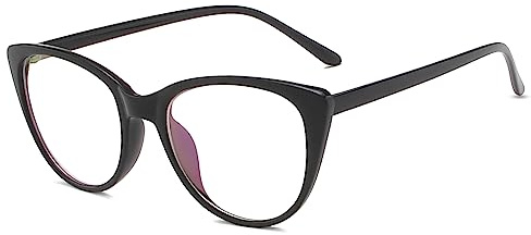 TECH-LINE-DIRECT FASHION ACCESSORIES Women Spectacle frame Cat Eye Glasses clear lens Optical Eyeglasses New Eyewear (Black Frame + Clear Lens)