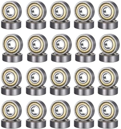 40 Pack 608 ZZ Kugellager, 8mm x 22mm x 7mm Metall Double Shielded Miniatur Rillenkugellager für Skateboard Roller Inline Skates
