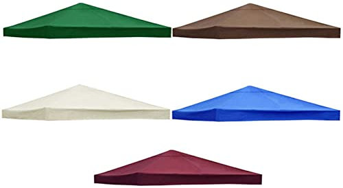 Cubierta de repuesto para toldo de cenador de 10 x 10 pies, cubierta de pabellón para patio, cubierta duradera de un solo nivel