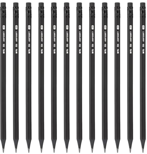 M&G Wooden Hexagon Pencils Graphite Round 2B Pencils 12 Pcs Black | with Eraser Head for Classroom Teacher Office Supplies