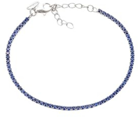 Louis Ciocchetti dal 1887 Bracciale Tennis Blu Acciaio con Zirconi 5A da 3mm, Gioiello Elegante per Donna uomo, misura regolabile 16+4cm, anallergico, Idea Regalo