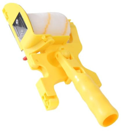 BAZEITFLOW Rullo Pennello Per Pittura Tagliabordi Giallo Manico Pieghevole, Spazzola Pratica Per Dipingere Pareti e Bordi, Strumento Per Rifinitura Casa, Pennello Sostituibile Facile Da Usare