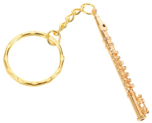 LIFKOME Portachiavi Flauto Mini in Metallo Argento, Decorazione Leggera e Stilosa per Borsa o Zaino, Design Vintage Delicato per Amanti della Musica