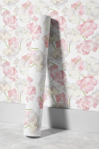 EHOMERY Papier Peint Espace Autocollant Mural Panoramique Élégance Naturelle Fleur Peindre Papier Pour Meubles de Cuisine 45x300cm