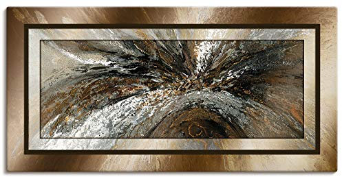 ARTLAND Wanddeko Leinwand Bilder Wandbild 100x50 cm Abstrakte Kunst Geometrie Modern Abstrakt Kreativ Kupfer T9PD
