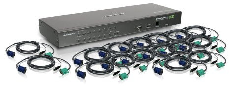 IOGEAR 16-Port USB PS/2 Combo KVM Switch with USB KVM Cables, GCS1716KITU