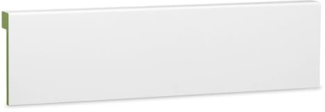 KGM Abdeckleiste für Fliesensockel - feuchtraumgeeignet in modernem Profil- MDF weiß foliert - Maße: 2400 x 19 x 80 mm - 1 Stück
